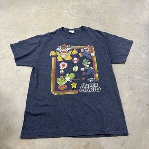 Mens Super Mario T-Shirt Size Medium‎ Navy Nintendo